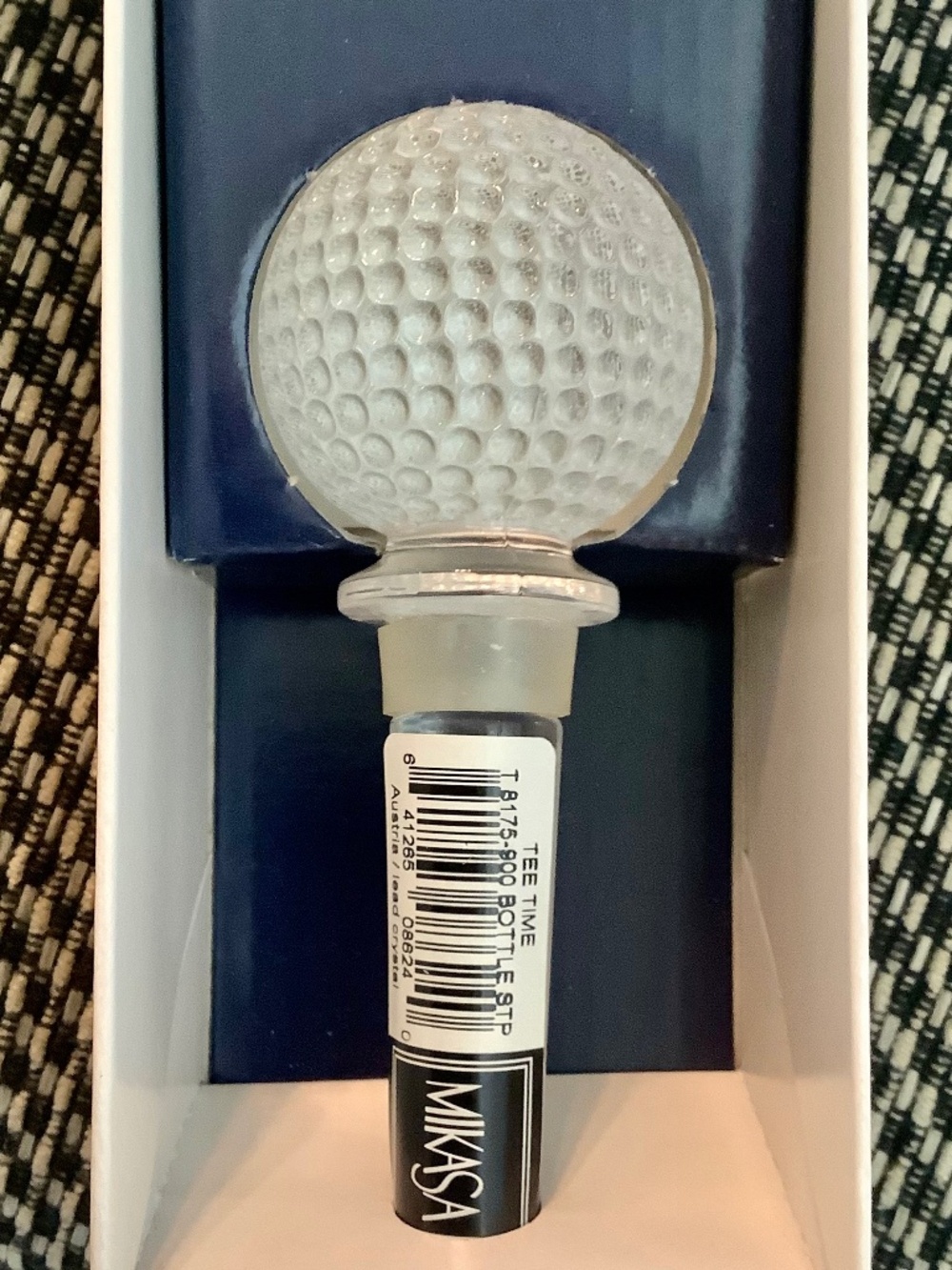 Mikasa Lead Crystal Tee Time Bottle Stopper